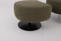 Werther - Sessel Salon Stoff U3334J Grün Füße Holz Schwarz Inklusive Hocker Mit Drehteller Schwarz - 4