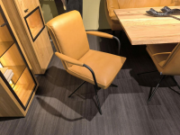 Koinor - Speisegarnitur Alino Leder B Bonito Ocra Gelb Braun Platte Balkeneiche Gestell Flachstahl Und Metall Schwarz Matt - 6