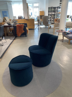COR - Sessel Nenou Stoff 8170 Ozean Dunkelblau Inklusive Hocker - 11