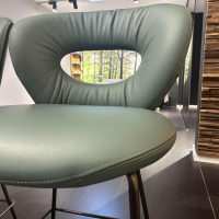 KFF - 2er-Set Thekenstuhl Alice Leder Belo Grünspan Gestell Metall Schwarz Pulverbeschichtet - 7