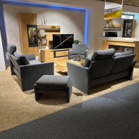 Erpo - Sofagruppe ER175 Varese Stoff Nora 5063 81 Grau Inklusive Sessel Und Hocker - 5