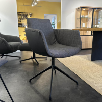 Team 7 - Stuhlgruppe Lui Und Grande Lui Stoff Canvas CA 154 Und Leder L1 Origon Schwarz Gestell Schwarz Matt Pulverbeschichtet - 4