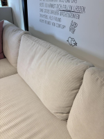 Raum.Freunde - Ecksofa Helmi Stoff 6 Feincord Weiß Metallkufe Schwarz Matt Inklusive Kissen - 7