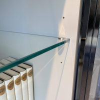 Molteni & C - Raumteiler 505 in Lack Kieselgrau mit Glastüren Schwarz Chrom - 8