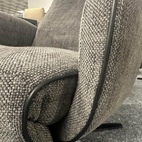 Jori - Relaxsessel Cosy Ghost JR 7790 Stoff Giada C096 3 Blau Grau Meliert 4 Sternfuß Gewellt Matt Schwarz Lackiert - 3