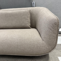 COR - Sofa Nook 36311 Innen Stoff 10121 Lehm Grau Außen Stoff 8231 Taupe Grau Beige Mit Rückenkissen Und Hocker - 5