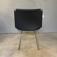 MDF Italia - 4er Set Stuhl Neil Leather And Stool Sattelleder Schwarz Gestell Chrom Schwarz - 7