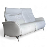 himolla - Sofa 4061 Cumuly Comfort Leder 33 Longlife Soft Eis Weiß Füße Metall Mit Elektrischer Verstellung - 4