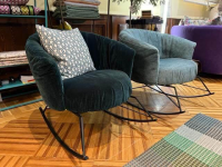 Bullfrog - Schaukelsessel Tonic Stoff 1504 Charmelle Royal Plush 17 Petrol Blau Gestell Schwarz Matt Pulverbeschichtet - 4