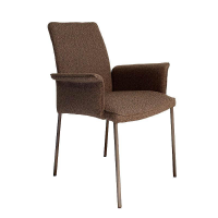 Christine Kröncke - 6er-Set Stuhl Jaro Stoff Mateo 021 Roccia Braun Gestell Vierfuß Metall Rauch Matt Braun Pulverbeschichtet - 6