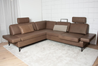 Brühl - Sofa Alba Leder Lama 5669 25 Braun Winkelfuß Schwarz Pulverbeschichtet Höhenverstellbar - 8