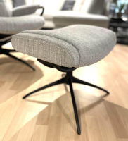 Stressless - Relaxsessel Paris Stoff Line 11 Light Grey Grau Gestell Star Matt Schwarz Inklusive Hocker Und Kopfstütze - 4