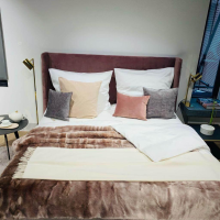 Beluga - Boxspringbett Sportage Stoff Sweet 011 Violett Füße Alu Schwarz Matt Inkl. Matratzen - 7