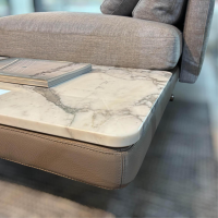 Minotti - Sofa Torii Low Schräges Sofa Stoff Dry Agento Braun-Grau Abgewinkelt Mit Ablage aus Marmor Stoff Braun-Grau Leder Grün-Braun - 9