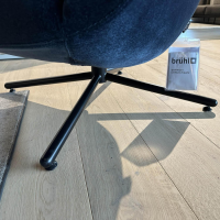 Brühl - Hochlehnsessel Victor Stoff 4473 69 Dunkelblau Kreuzfuß Schwarz Inklusive Hocker - 10