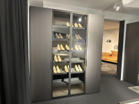 Poliform - Kleiderschrank New Entry Metallisch Lackiert Bronzo 23 Grau Anthrazit Und Ardesia Glas Grau Anthrazit Mit Beleuchtung - 3