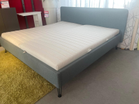Hasena - Bett Ciara 7121 218 Stoff Kitana Aqua Himmelblau Grau Blau Füße Fasio Anthrazit ohne Rost ohne Matratzen - 3