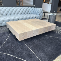 Van Rossum - Beistelltisch Beam Platte Eiche Hirnholz White Pepper Gestell Metall Schwarz - 5