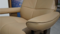 Stressless - Sessel David M Leder Batick Latte Beige Gestell Classic Holz Inklusive Hocker - 4