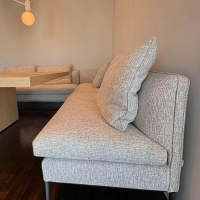 Molteni & C - Ecksofa Paul Stoff WI226 William Seil Beige Gestell Metall Zinnfarbig Anthrazit - 2