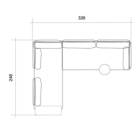 Vitra - Ecksofa Anagram Stoff Dedar A Perfekt Flower Tegola Rot Gestell Dunkel Bordeaux Pulverbeschichtet Inkl. 2x Anstecktisch Eiche Natur - 6