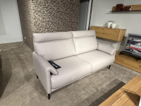 Carina - 2er Set Sofa Jano Leder C Soft Line Light Grey Grau Füße Metall Schwarz Matt - 5