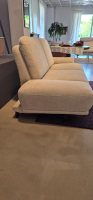 Activineo - Sofa Genua Stoff 7 Catania Creme Beige Füße Braun Gebeizt - 7