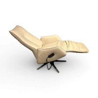 himolla - Sessel 7917 S-Lounger Leder Longlife Rustika Nebel Beige Sternfuß Metall Edelstahl Inkl. Elektr. Verstellfunktionen - 9