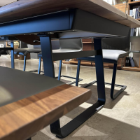 Team 7 - Essgruppe Nox Und Magnum Nussbaum Naturöl Leder 70241 Anthrazit Gestell Schwarz Matt - 8