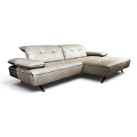 JOOP! - Ecksofa 8111 Square Leder 22 Soft Nappa Shadow Grau Beige Füße Metall Schwarz Mit Elektrischer Verstellung - 9