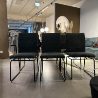 Bacher - 6er Set Stuhl Filon Stoff Cloud Hunter 156 Grün Kufengestell Metall Schwarz Tiefmatt Pulverbeschichtet Mit Schwingmechanik - 3