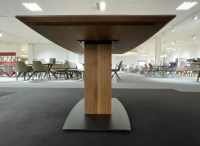 kf furniture - Esstisch 9000 Nussbaum Bootsform Fuß Aluminium Inletts Gewölbte Säule - 5
