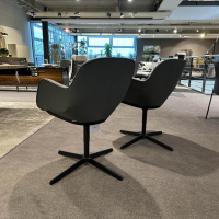 Walter Knoll - 2er Set Stühle Sheru Leder Congress 1441 Basalt Grau Außen Schwarz Gestell Matt Schwarz Pulverbeschichtet - 10