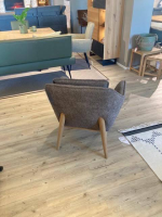 Natura - Sessel Karasu Posh Stoff 2 Catch Me 04 Grau Braun Gestell Massivholz - 4