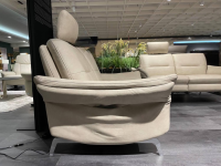 himolla - Polstergarnitur Teoma 6076 R Leder Eleganza 27 Elfenbein Beige Metallfüße Edelstahloptik - 2