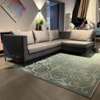 Stern - Corner sofa Fontana Outdoor wickerwork basalt gray cover silk gray frame aluminum - 12