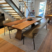 Tonon - Sitzgruppe Eli Leder 9 Soft 96 Grau Beige Gestell Stahl Brüniert - 8