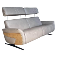 himolla - Sofa 4150 Cumuly Comfort Nappa Leder 22 Island Beige Soft Metallkufe Anthrazit Mit Elektrischer Verstellung - 2