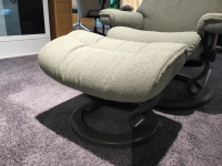 Stressless - Relaxsessel Sunrise S Comfort Stoff Faron Q2 Grey 12 Grau Gestell Holz Schwarz Inklusive Hocker - 5
