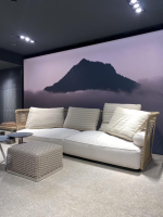 Flexform - Sofa Oasis Outdoor Stoff Capri A256 Beige Geflecht Kordel Matt Natur Gestell Metall Sand Beige Lackiert - 4