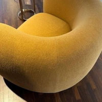 Molteni & C - Sessel Cinnamon Lounge Stoff Kat. Z 451 ZAGO Gelb Gestell Messing Satiniert - 5