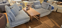 Sophisticated Living - Sofa Hanapepe Stoff Indecence 02 Velour Grau Füße Aluminium Ohne Tisch Und Kissen - 2