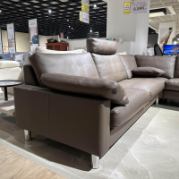 Erpo - Ecksofa Classics 500 Leder 43.860 Lava Grau Braun Metallfuß Rund Hochglanz - 5