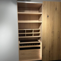 Team 7 - Schwebetürenschrank Soft Eiche Wild Weißöl Farbglas Matt Hellgrau Inklusive Innenleben Und Beleuchtung - 5