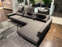 Bielefelder Werkstätten - Ecksofa Spirit 10923 Stoff Joelle B Schlamm Grau Füße Chrom Glänzend - 4