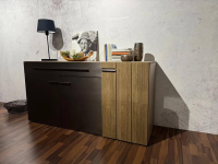 Voglauer - Sideboard Vgalvino S16 Alteiche Rustiko Schwemmgrau Lackiert Absetzung Metall Dark Galvano Anthrazit Matt - 5