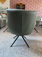MCA Furniture - 2er-Set Armlehnstuhl XXL Wilson Leder Olive Metall Schwarz - 5
