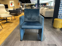 Bacher - 2er-Set Stuhl Brandon A Stoff Royalblue Blau Rahmen Lack Matt Schwarz Mit Doppelrollen Schwarz - 8