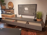 Musterring - Wohnwand MR Jana Lack Graphit Absetzung Spaltholz Eiche Altholz Inklusive LED Beleuchtung - 5