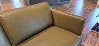 Violetta - Ecksofa Terni Leder 60 Olive Grün Füße Schwarz Pulverbeschichtet - 8